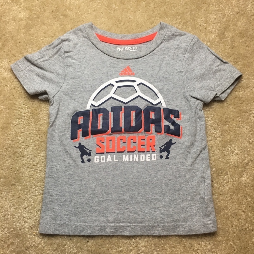 Adidas the Go-To Tee “Soccer Goal Minded” Size 2T